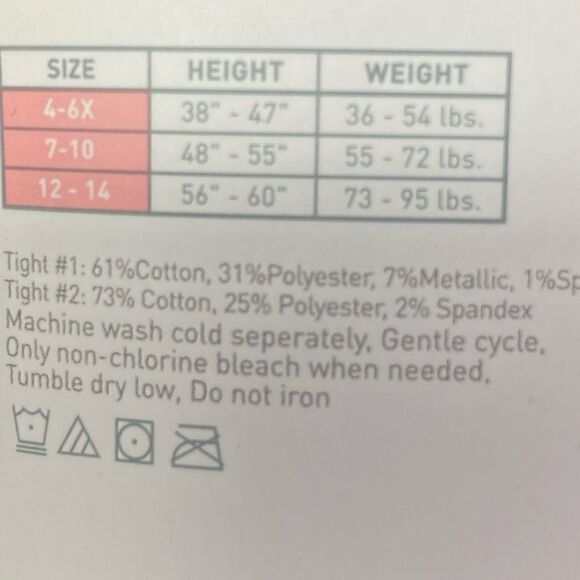 ELLI BY Capelli  2-Pack Black Sweater Tights Size 4-6X - Picture 3 of 4